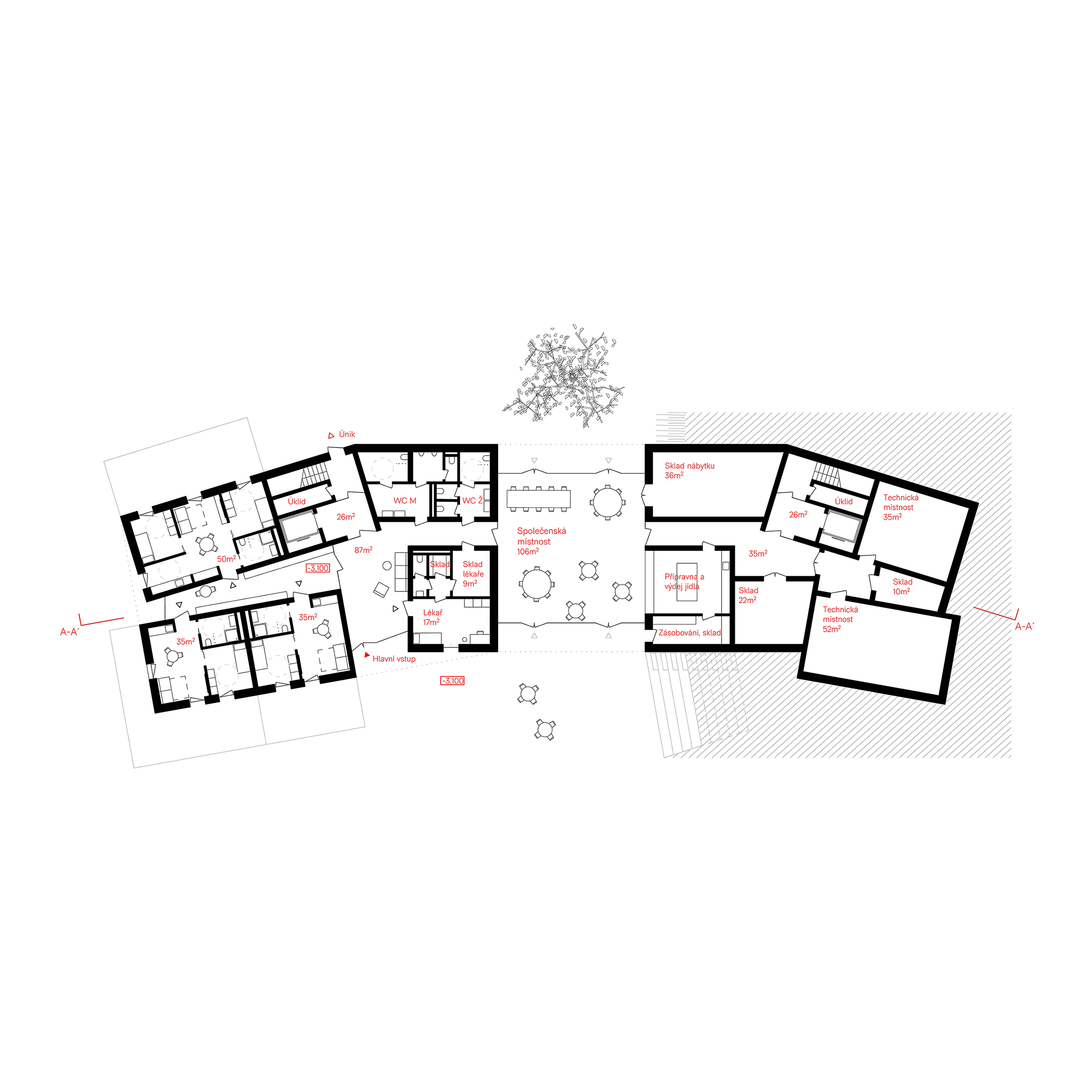 RDTH-architekti-dum-klidneho-stari-strazny-domov-domov-pro-seniory-pudorys-1PP RDTH-ARCHITEKTI-Byt-Siroka-Praha-interier-Boysplaynice-Dechem-03